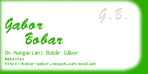 gabor bobar business card