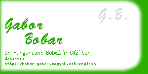 gabor bobar business card